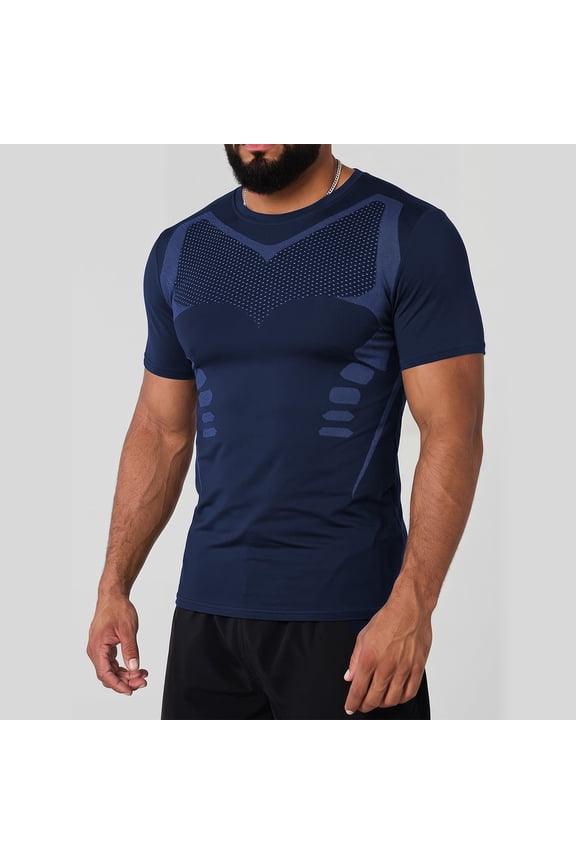 Men's Compression Shirt Short Sleeve Breathable Functional Fitness Compression T-Shirts Running