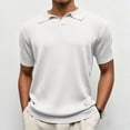 thumbnail image 1 of Qiyinn Men's Fashion Casual Solid Color Breathable Knit Short Sleeve Lapel Shirts, 1 of 7