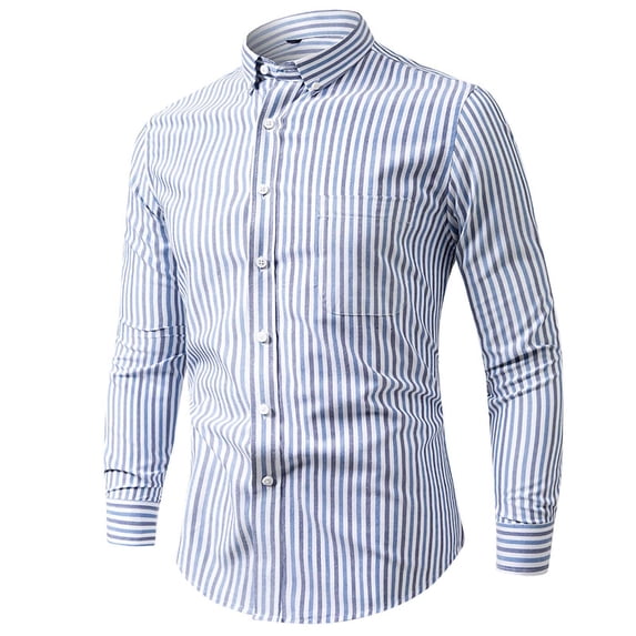 Qiyinn Men's Oxford Shirt Solid Casual Button Down Collar Shirts Long Sleeve Dress Shirts with Pocket