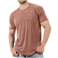 thumbnail image 1 of Qiyinn Men's Short Sleeve Soft T-Shirt Casual Solid Color Crew Neck Tee Tops Pocket Shirt, 1 of 5