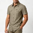 thumbnail image 1 of Qiyinn Men's Short Sleeve Tactical Shirts, UPF 50+ Ripstop Military Work Shirts, Breathable Button Down Outdoor Hiking Shirt, 1 of 5