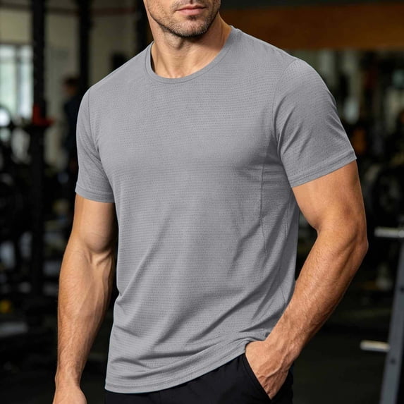 Qiyinn Men's Short Sleeve UPF 50+ T-Shirt Quick Dry Workout Athletic Running Swim Tops Tee Rash Guard Performance Shirts