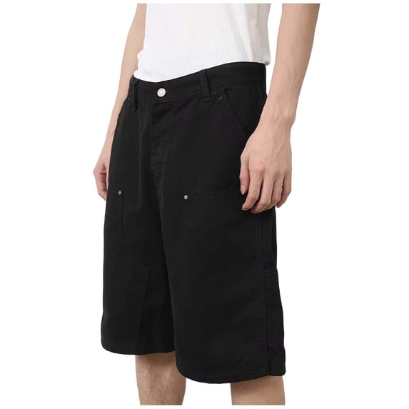 Qiyinn Men's Summer Denim Shorts Casual Cargo Shorts High-street Short Jeans Button Pockets