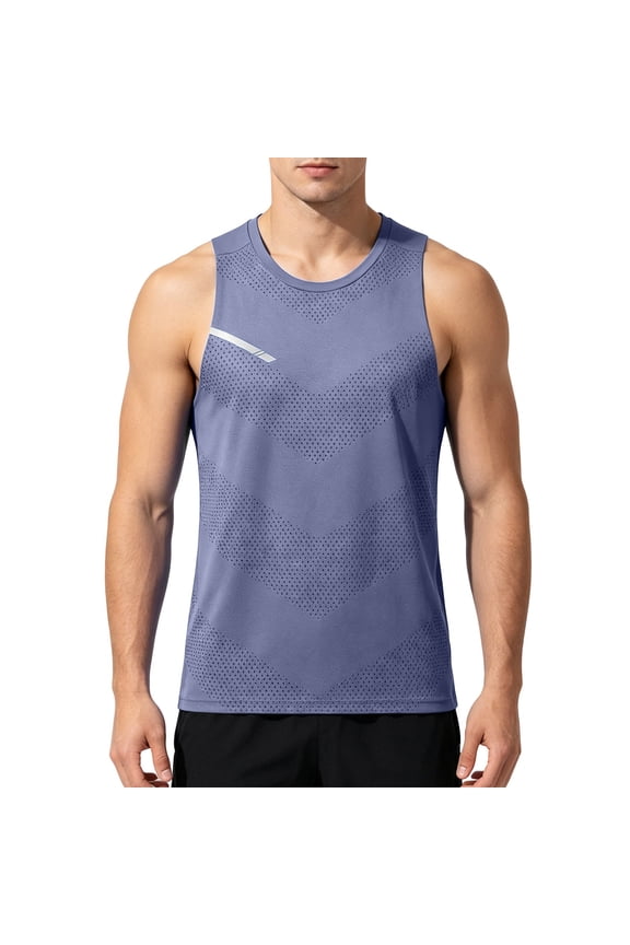 Men's Workout Tank Top Quick Dry Athletic Gym Muscle Tank Breathable Mesh Sleeveless Running Training Vest