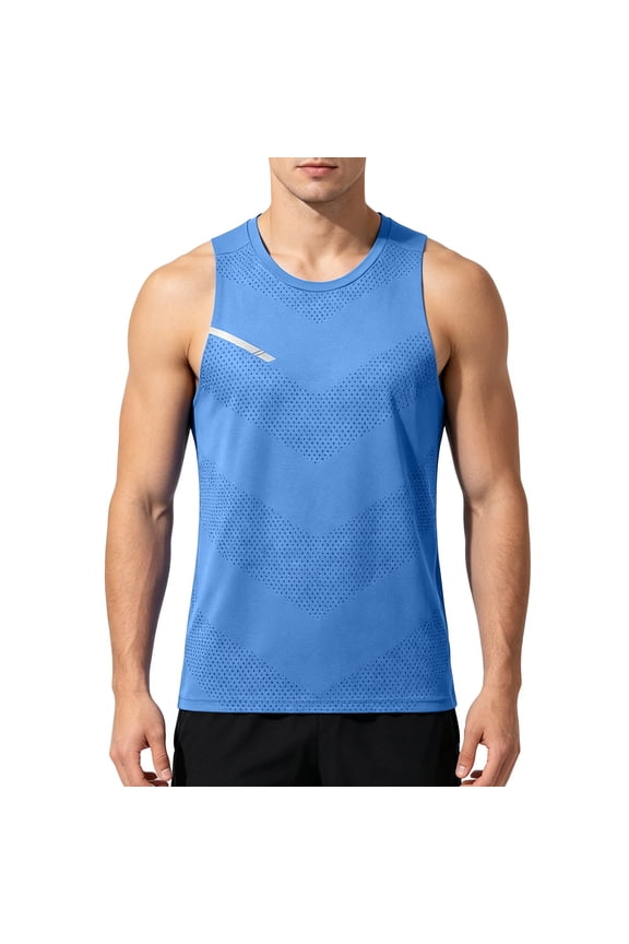 Men's Workout Tank Top Quick Dry Athletic Gym Muscle Tank Breathable Mesh Sleeveless Running Training Vest