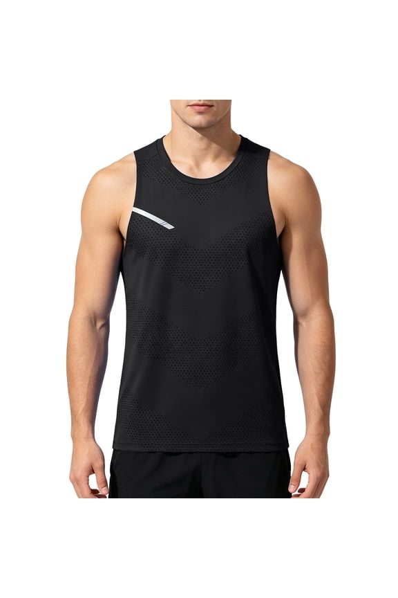 Men's Workout Tank Top Quick Dry Athletic Gym Muscle Tank Breathable Mesh Sleeveless Running Training Vest