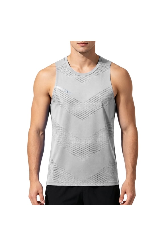 Men's Workout Tank Top Quick Dry Athletic Gym Muscle Tank Breathable Mesh Sleeveless Running Training Vest