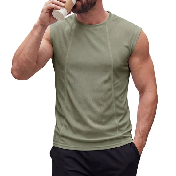 Qiyinn Men's Workout Tank Tops UPF 50+ Swim Shirts Quick Dry Running Sleeveless UV Protection Muscle Tees