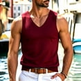 thumbnail image 1 of Qiyinn Men's V Neck Tank Top Slim Fitted Workout Gym Sleeveless Muscle Shirts Summer Undershirts, 1 of 6