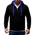 thumbnail image 1 of Qiyinn Men's Zip Up Hoodie Lightweight Baseball Raglan Hooded Sweatshirt, 1 of 7