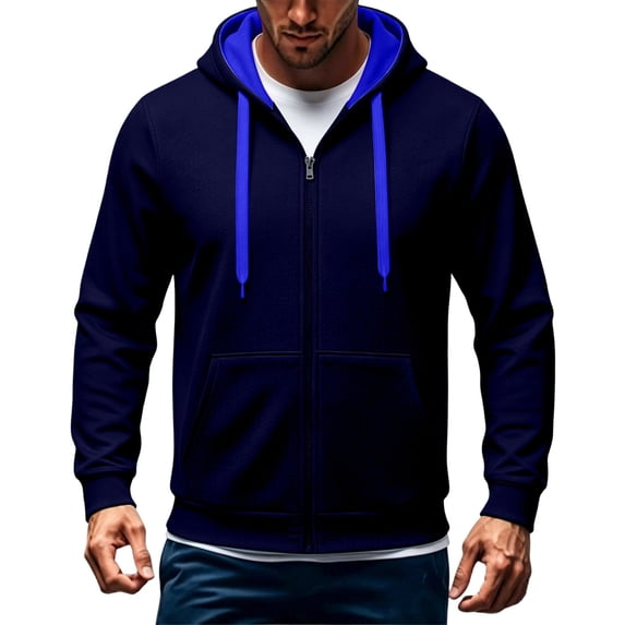 Qiyinn Men's Zip Up Hoodie Lightweight Baseball Raglan Hooded Sweatshirt