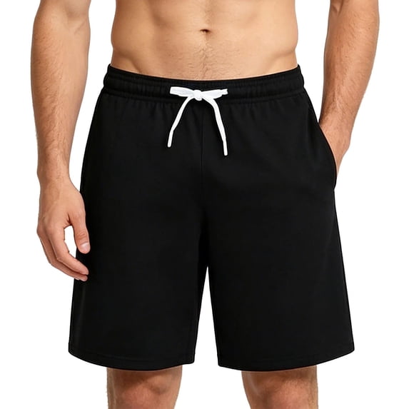 Qiyinn Mens Lounge Sweat Shorts, Casual Elastic Waist Gym Workout Shorts with Drawstring