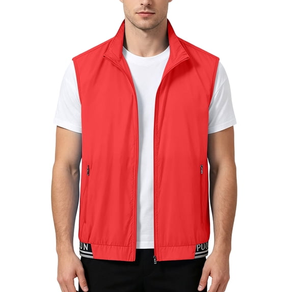 Qiyinn Mens Vests Outerwear Windproof Lightweight Softshell Vests Sports Sleeveless Jacket for Golf Hiking Fishing Running