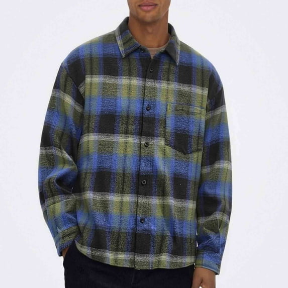 Qiyinn Premium Mens Flannel Shirt Long Sleeve Button Down Plaid Flannel Shirt