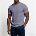 thumbnail image 1 of Qiyinn Men Summer Short Sleeve T Shirt Slim Fit Crew Neck Solid Color with Vertical Texture Casual Breathable Top for Young Adults, 1 of 9