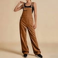 thumbnail image 1 of Qiyinn Women'S Solid Color Sleeveless Casual Wide-Leg Jumpsuit Adjustable Shoulder Strap Romper WithPockets, 1 of 9