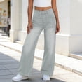 thumbnail image 1 of Qiyinn Women Barrel Jeans for Trendy High Waisted Wide Leg Baggy Cropped Relax Fit Stretch Denim Trouser Ankle Pants, 1 of 6