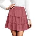 thumbnail image 1 of Qiyinn Womens Summer Flowy Mini Skorts Skirts Casual High Waisted Ruffle Tiered A Line Short Skirt with Pockets, 1 of 5