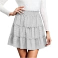 thumbnail image 1 of Qiyinn Womens Summer Flowy Mini Skorts Skirts Casual High Waisted Ruffle Tiered A Line Short Skirt with Pockets, 1 of 5