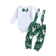 thumbnail image 1 of Qiylii 2Pcs Baby Christmas Outfit Set, Long Sleeves Romper+Elk Suspender Pants, 1 of 8