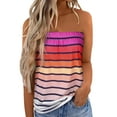 thumbnail image 1 of Qiylii 4th of July Women Striped Strapless Bandeau Tank Tops Summer Casual Sleeveless Loose Holiday Tube Top Shirt Blouse Tanks top, 1 of 2