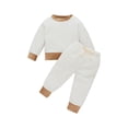thumbnail image 1 of Qiylii Baby 2Pcs Outfits, Long Sleeve O neck Color Block Tops + Pants, 1 of 9