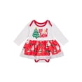 thumbnail image 1 of Qiylii Baby Christmas Romper,Santa Claus Print O-Neck Long Sleeve Skirt Bodysuit, 1 of 8