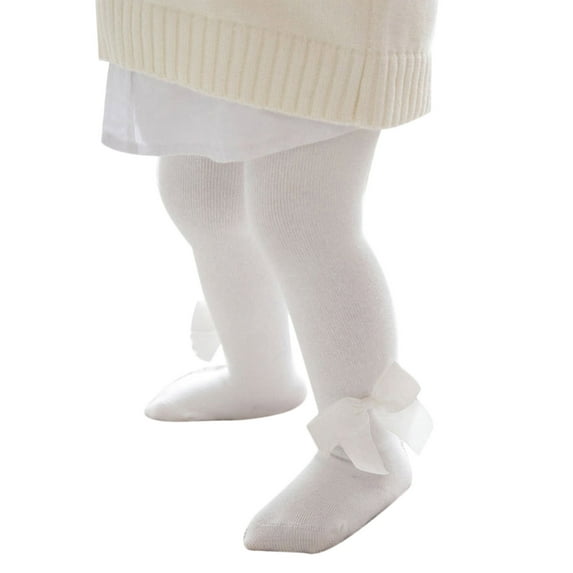 Qiylii Baby Girl Autumn Pantyhose, Solid-Color Middle-Waist Stretchy Leggings