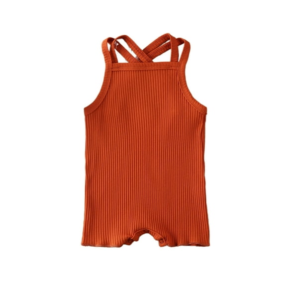 Qiylii Baby Girl Suspenders Romper, Vertical Strip Casual Outwear Jumpsuit