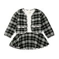 thumbnail image 1 of Qiylii Baby Girls Autumn Clothes Set Plaid Long Sleeve Tutu Dress + Plaid Coat, 1 of 8