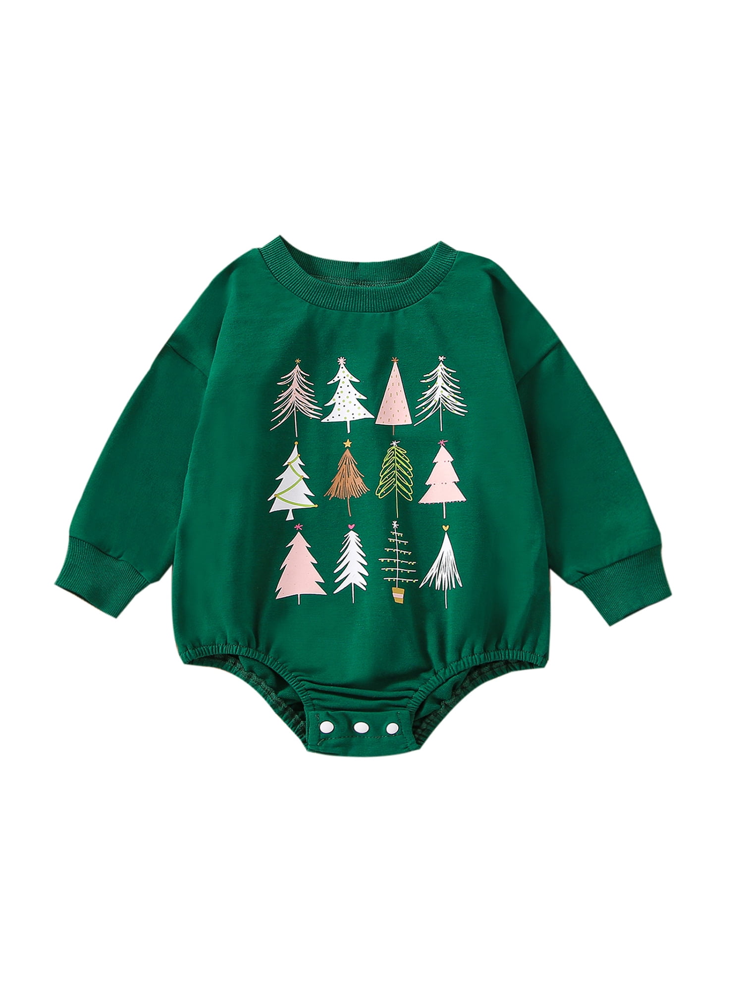 Summer and Spring Arrival Baby Unisex Long Sleeves Christmas Cartoon Bodysuit