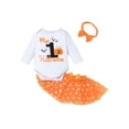 thumbnail image 1 of Qiylii Baby Girls Clothes Set,Long Sleeve Letter Romper+Tutu Skirt+Headdress, 1 of 7
