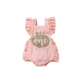 thumbnail image 1 of Qiylii Baby Girls Pumpkin Pattern Romper, Sleeveless Backless Short Jumpsuit, 1 of 9