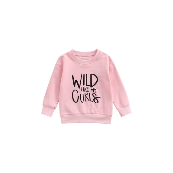 Qiylii Baby Girls Sweatshirt Letter Long Sleeve O neck Pullover Tops