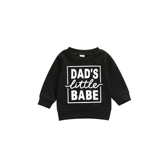 Qiylii Baby Letter Print Sweatshirt, Long Sleeve Round Neck Pullover Tops