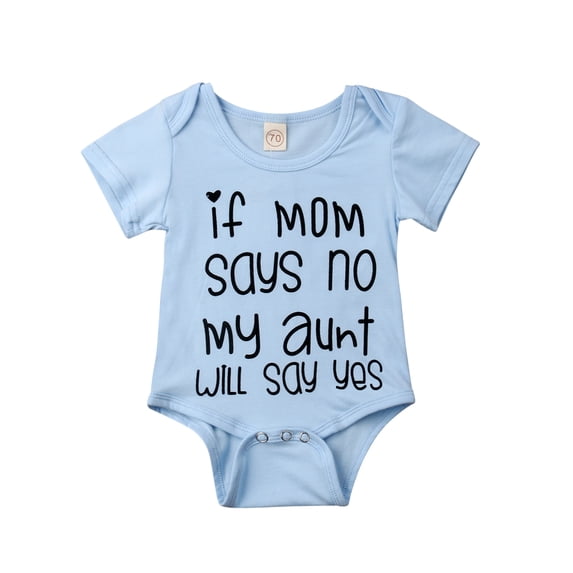 Qiylii Baby Letter Romper, Short Sleeve O-Neck Button Closure Romper