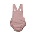 thumbnail image 1 of Qiylii Baby Suspender Romper Sleeveless Solid Color Stripe Bodysuit,0-3Y, 1 of 6