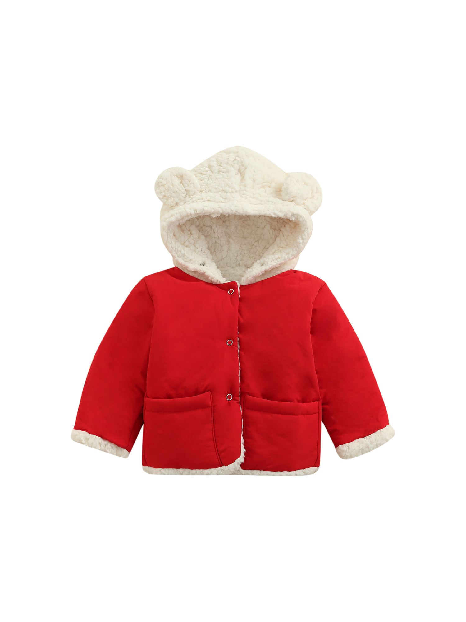 Qiylii Baby Winter Hooded Coat, Long Sleeve Button-down Wadded Jacket - image 1 of 8