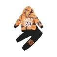 thumbnail image 1 of Qiylii Boys Clothes Set, Tie-dye Letter Print Hooded Tops+Elastic Waist Pants, 1 of 7