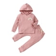 thumbnail image 1 of Qiylii Children Clothes Set Rainbow Decoration Hooded Sweatshirt + Trousers, 1 of 9