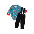 thumbnail image 1 of Qiylii Christmas Baby Boys Outfit Set, Santa Claus Romper+Overalls,0-24M, 1 of 8