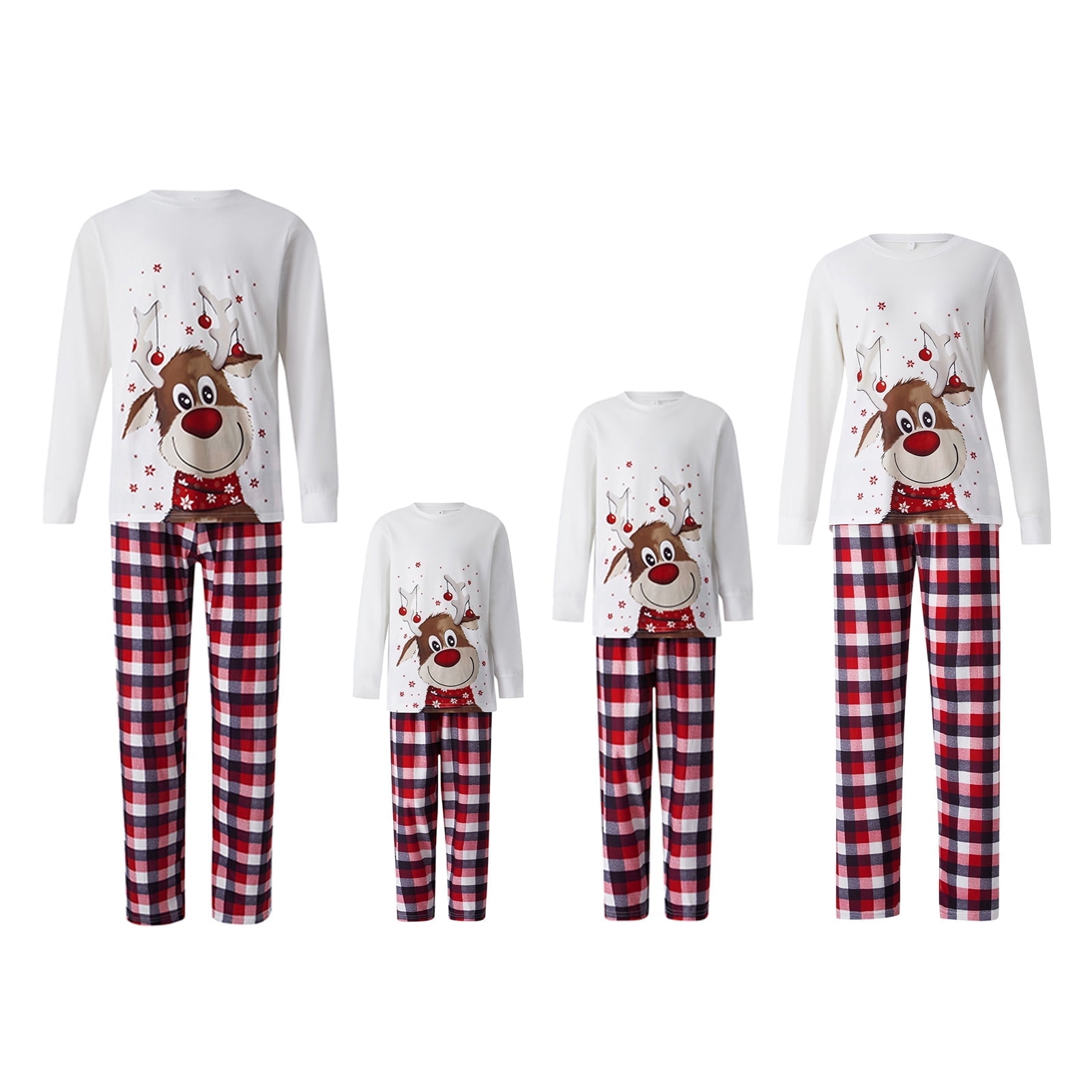 Qiylii Christmas Family Matching Pajamas Set, Parent-Child Reindeer ...
