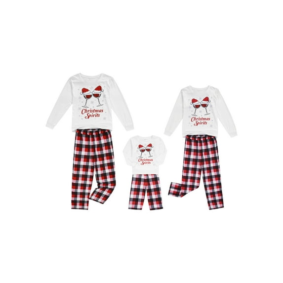 Qiylii Christmas Family Matching Sleepwear Nightwear,Printed Pattern Tops+Pants
