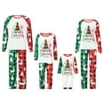 thumbnail image 1 of Qiylii Christmas Family Pajamas Matching Set Parent-child Christmas Tree Letter Print Contrast Color Long Sleeve Tops and Plaid Pants Sleepwear for Women Men Kids Baby Holiday Outfits, 1 of 8