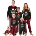 thumbnail image 1 of Qiylii Christmas Family Pajamas Matching Set Santa Claus Print Long Sleeve Tops and Plaid Pants Sleepwear Soft Nightwear with Dog, 1 of 6