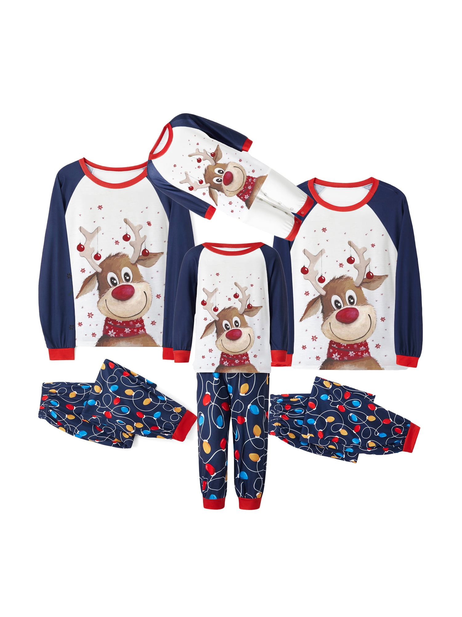 Qiylii Christmas Pajamas Family Matching Sets Christmas Sleepwear Pjs ...