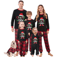 thumbnail image 1 of Qiylii Christmas Pajamas Set for Family Matching, Parent-Child Long Sleeve Letters Print T-shirt with Plaid Pants Sleepwear Loungewear for Women Men Adult Kids Baby Holiday Pjs, 1 of 3