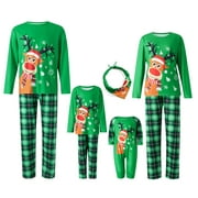 Qiylii Christmas Pajamas for Family Christmas Pjs Matching Sets Jammies Adults Kids Holiday Sleepwear Set