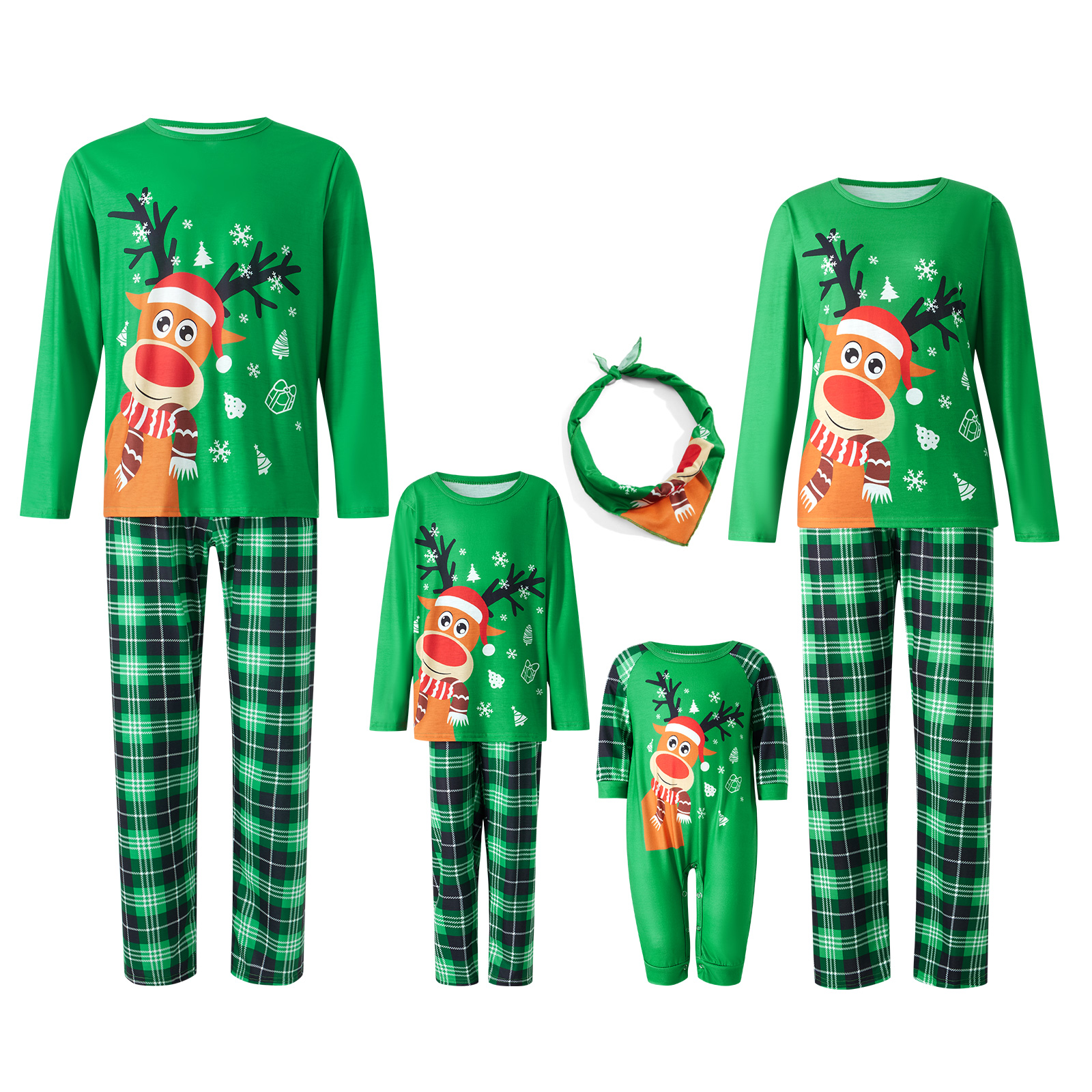 Family Matching Christmas Pajama Sets Christmastree Top Pants 2PCS
