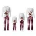 thumbnail image 1 of Qiylii Christmas Pajamas for Family Matching Set, Parent-Child Reindeer Pattern Tops+Long Elastic Pants for Dad Mom Kids Holiday Pjs with Dog, 1 of 7